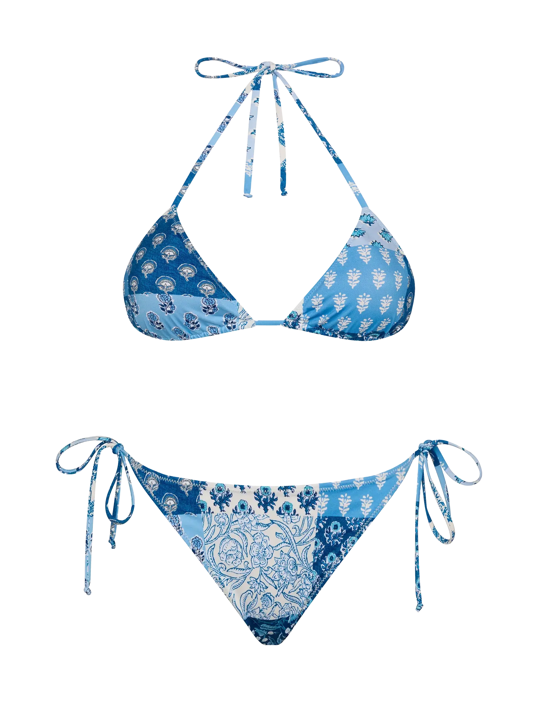 Leah Virgo driehoekbikini met bloemenprint.