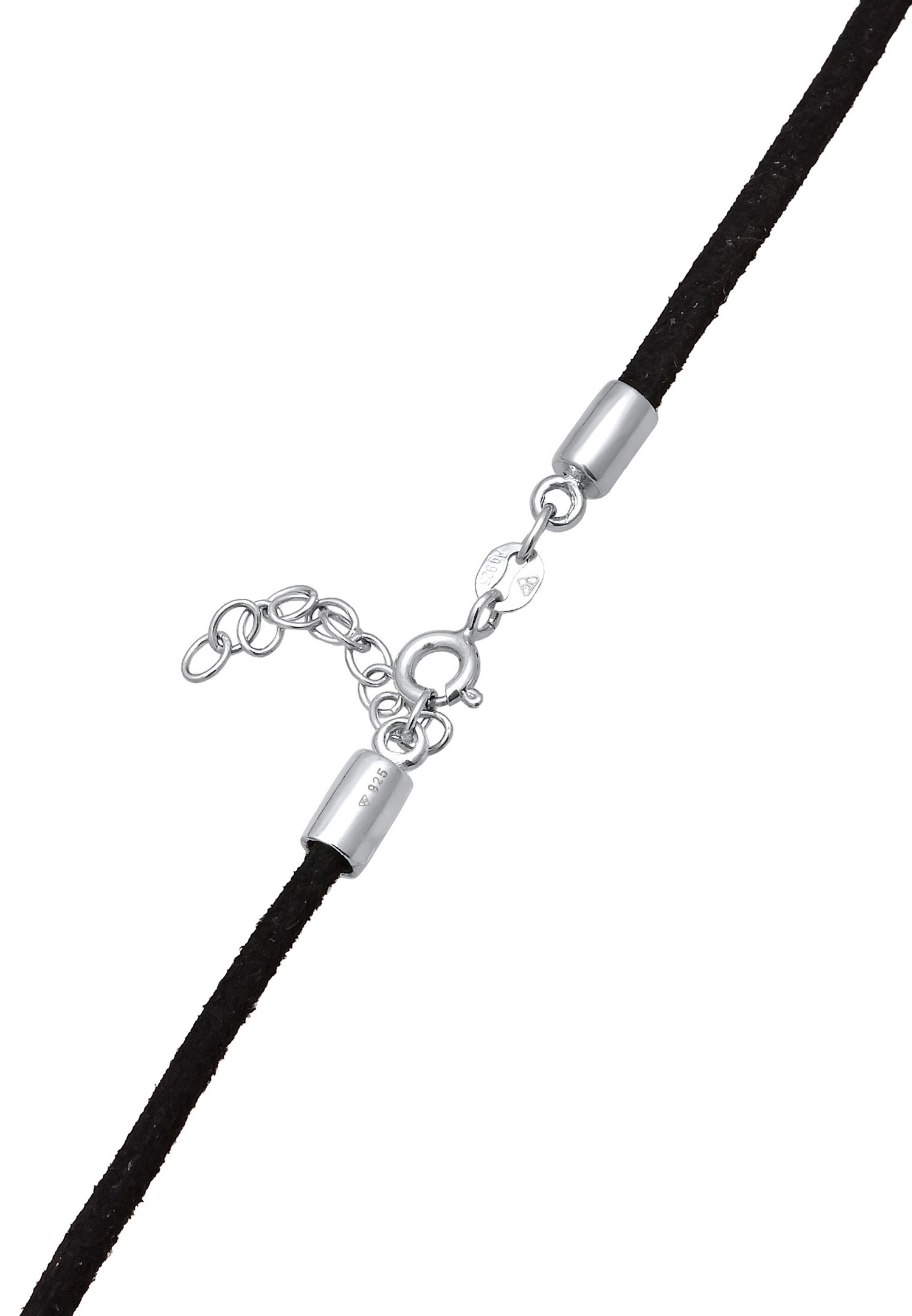 Elli Femmes choker cœur pendentif aspect velours en argent sterling 925