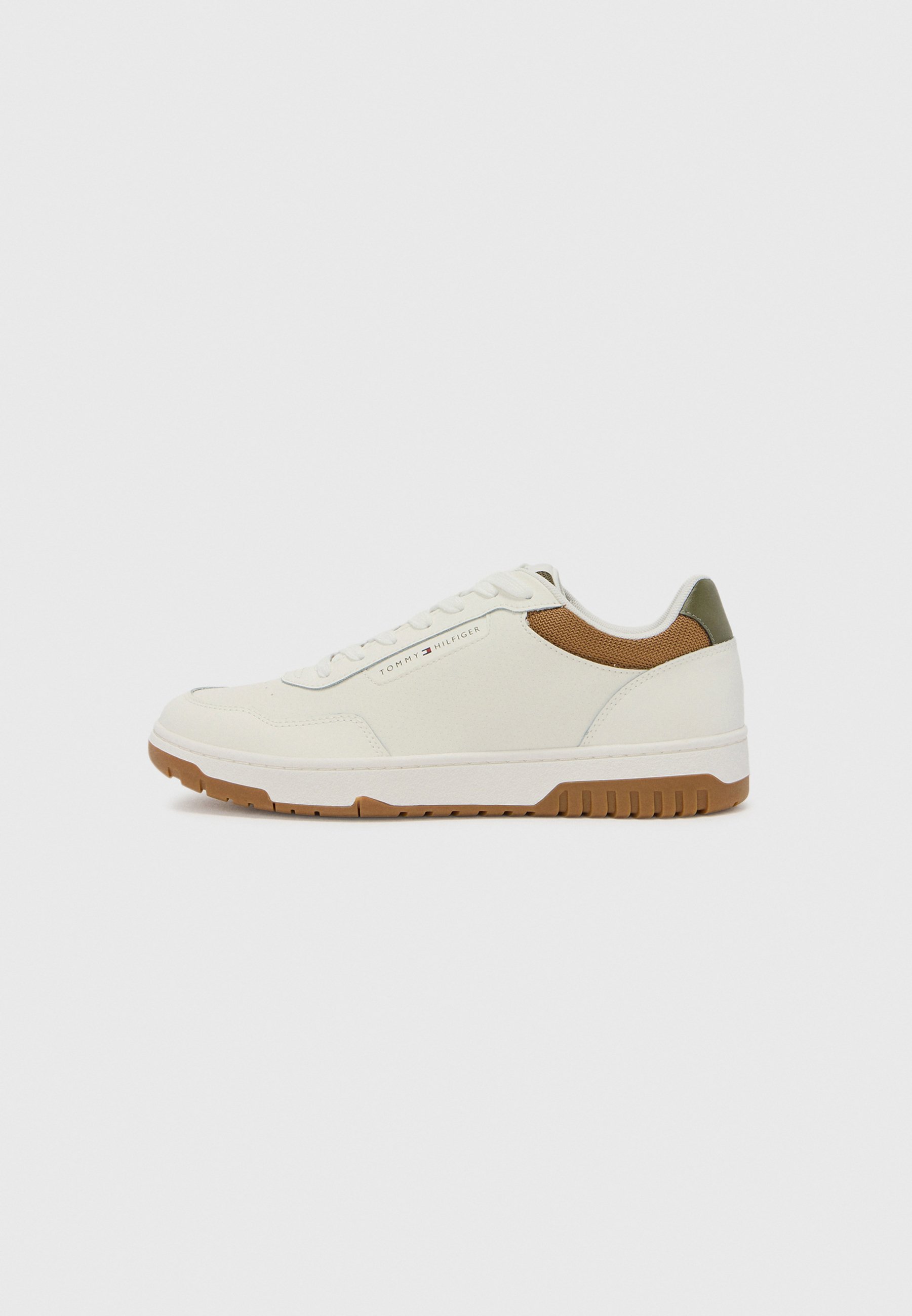 Tommy Hilfiger BASKET CORE - Sneakers - ecru/legergroen