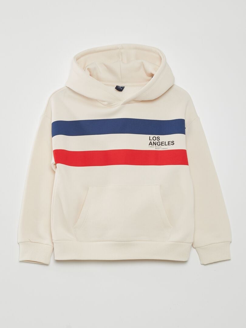 Fleece sweatshirt met Amerikaanse print - WIT