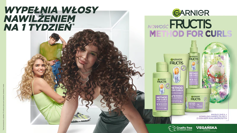 Shampoo hidratante Garnier Fructis Curls Method para cabelos cacheados e ondulados