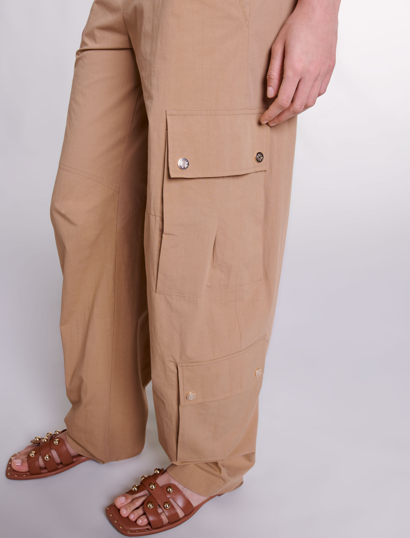 Cargo-housut taskuilla - Beige