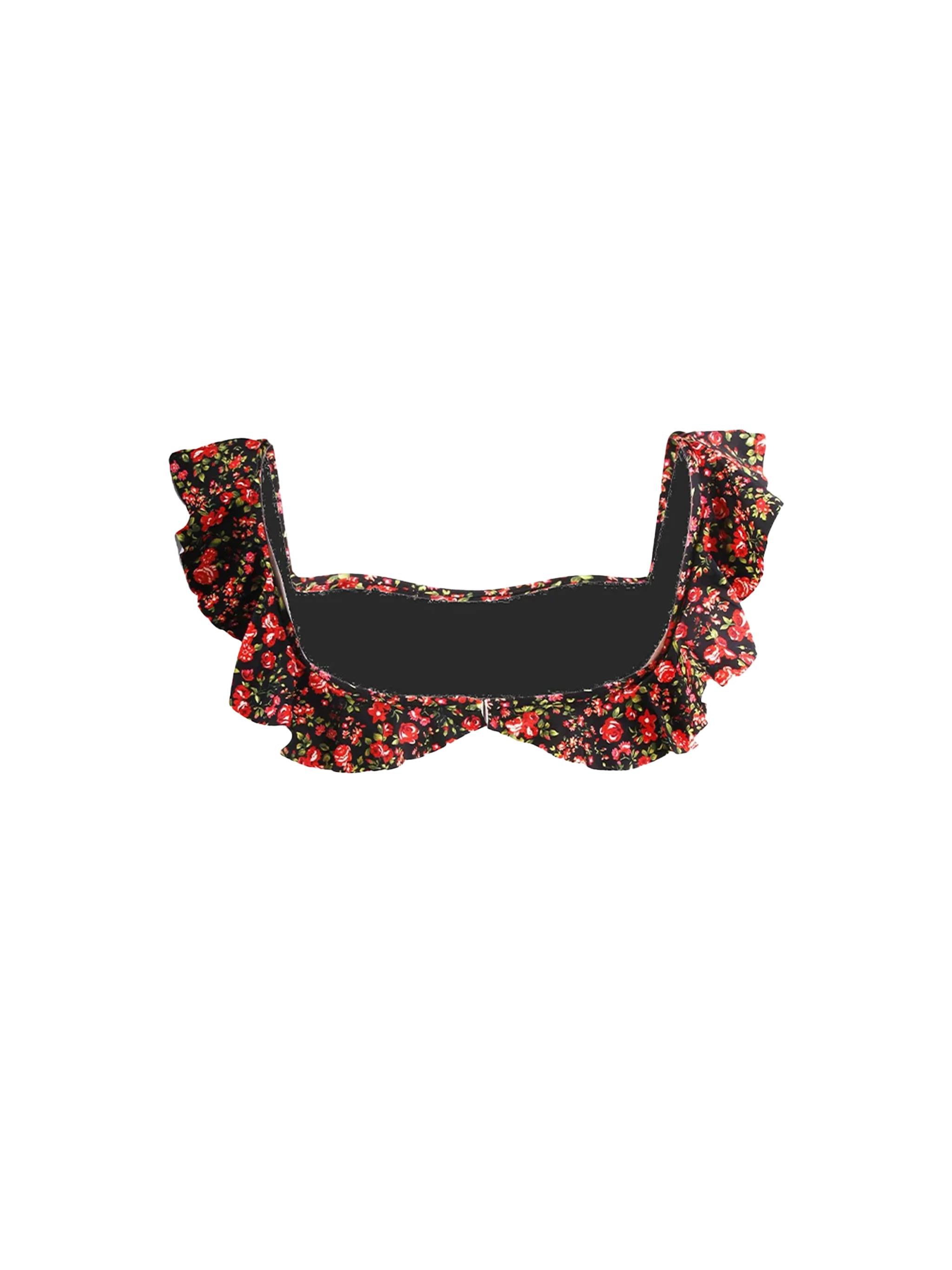 Bandtop met ruches en bloemenprint