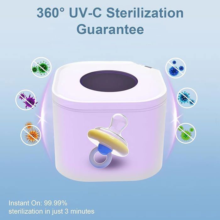 Stérilisateur de biberon UV portable pour bébé, 70 utilisations par charge, stérilise tétines et accessoires de tétine