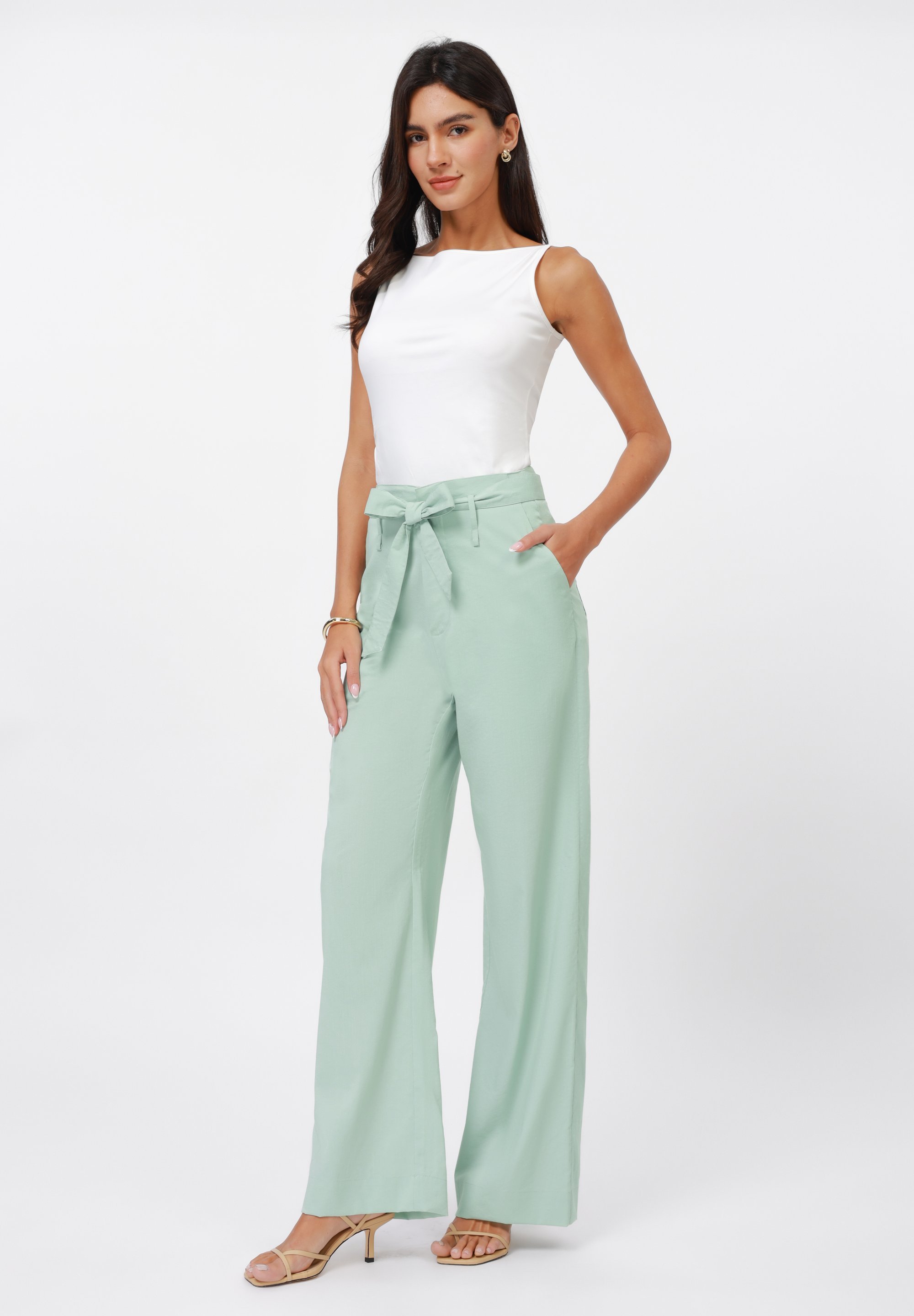 Pantalon long Anna Field - sauge