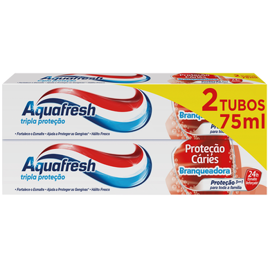 Pasta dental blanqueadora Aquafresh, protección contra las caries, 2 x 75 ml