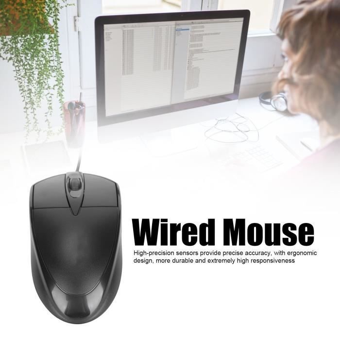 Mouse per computer cablato SALUTUYA M1 - Nero - Plug and Play - Design ergonomico - Alta reattività