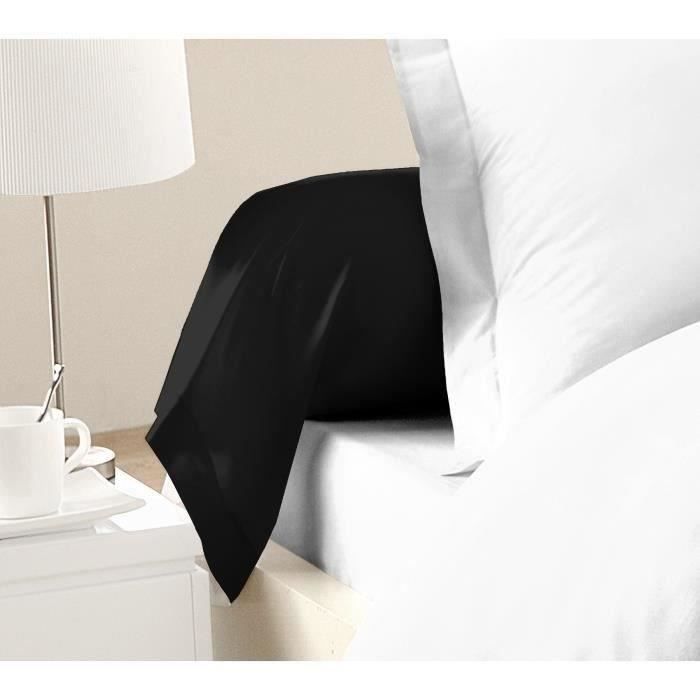 LOVELY HOME Juego de 2 fundas de almohada cilíndricas 100% algodón 85x185 cm Negro
