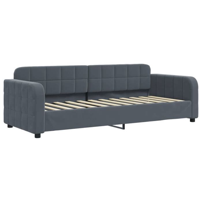 vidaXL Lit de Repos, Canapé-lit avec Dossier et Accoudoirs, Lit d'Invité, Meuble de Chambre Salon, Moderne, Gris Foncé 354052