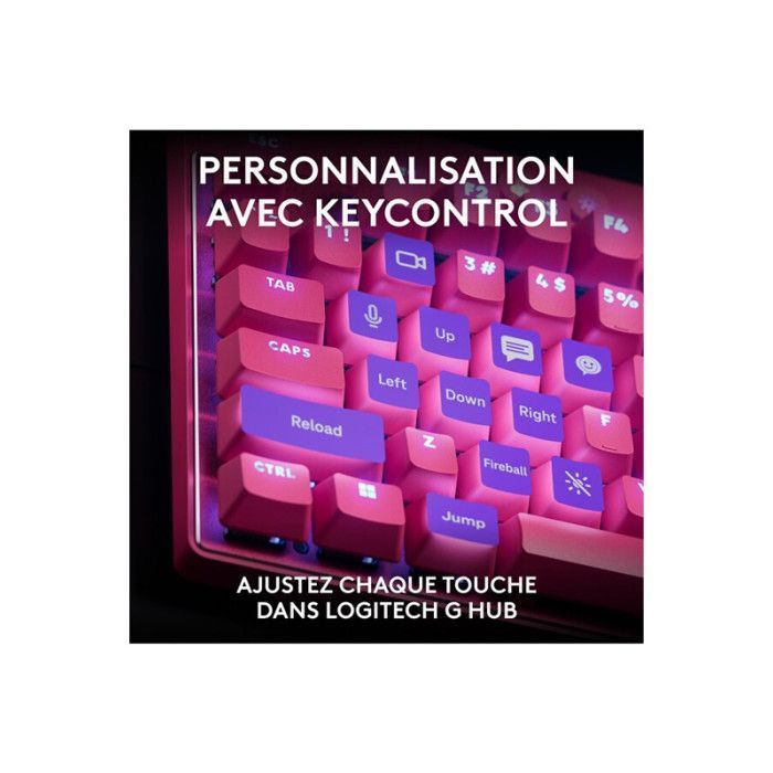 Gamingtoetsenbord - Bedraad - Logitech G - Pro X TKL Rapid - AZERTY - Roze