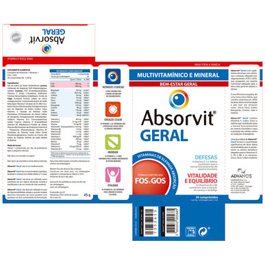Absorvit monivitamiini- ja kivennäisainelisä 30 kapselia
