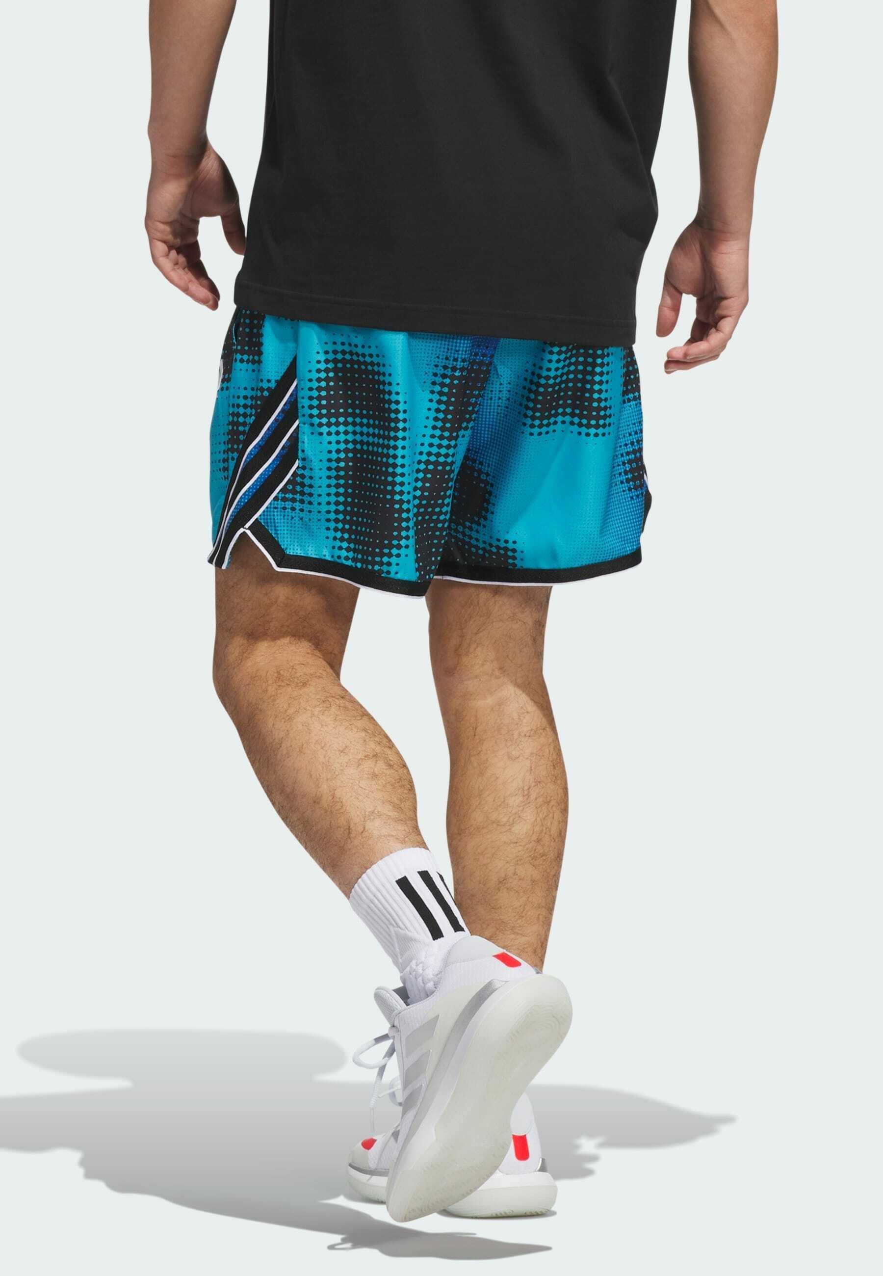 Calções desportivos adidas Performance CRAZYLITE AOP 3 - ciano translúcido