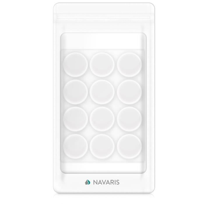 Navaris 24x tampon élastique en silicone - Autoadhésif en silicone pour les murs, armoires et le verre Ø 22mm - Kit de 24 butoirs ar