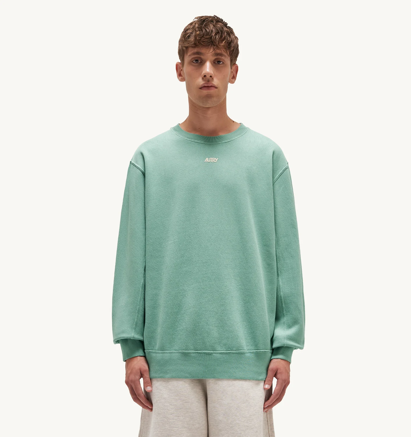 HANORAC RELAXED CROIALĂ DIN JERSEY DE BUMBAC PERIAT VERDE