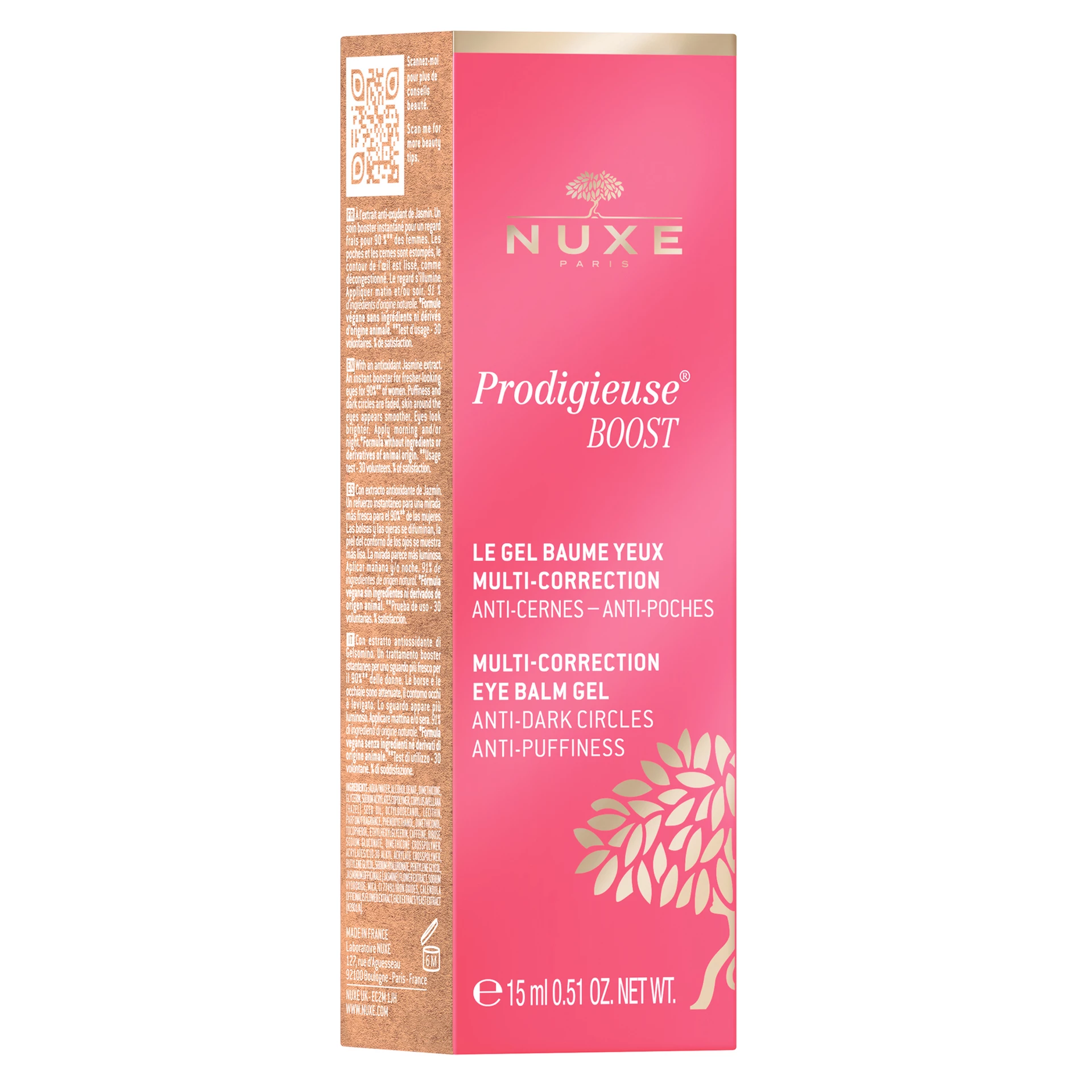 Crème Prodigieuse Boost Gel Balsam pentru Ochi Multi-Correcție 15 ml - NUXE