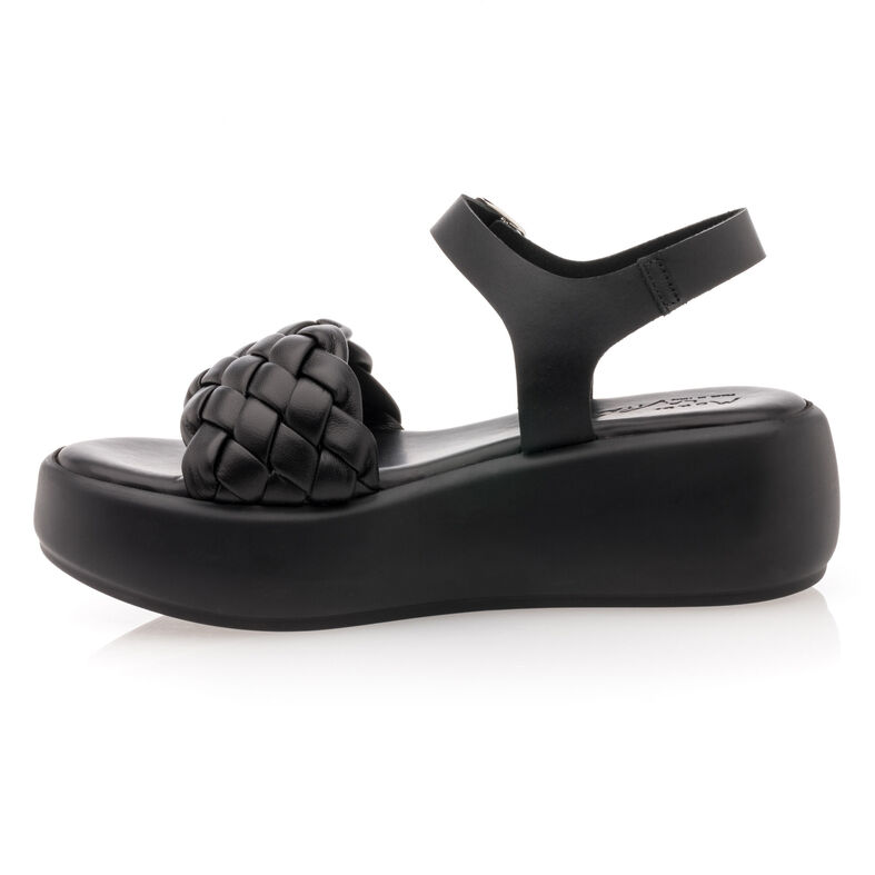 Svarte sandaler / sko med åpen tå til dame