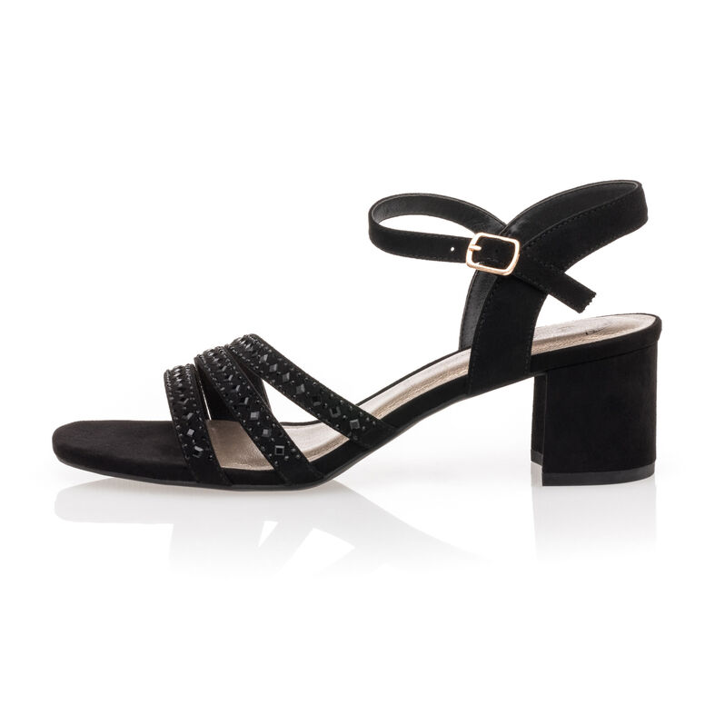 Schwarze Damensandalen / Zehenfreie Schuhe