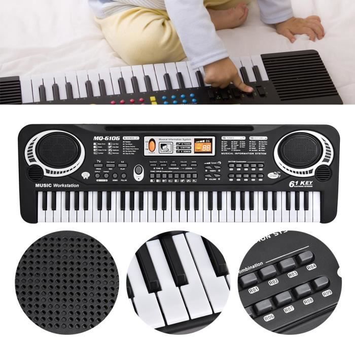 Electronic Musical Keyboard - ZERODIS - HB015 - 61 Keys - Microphone Included - EU Plug 100-240V