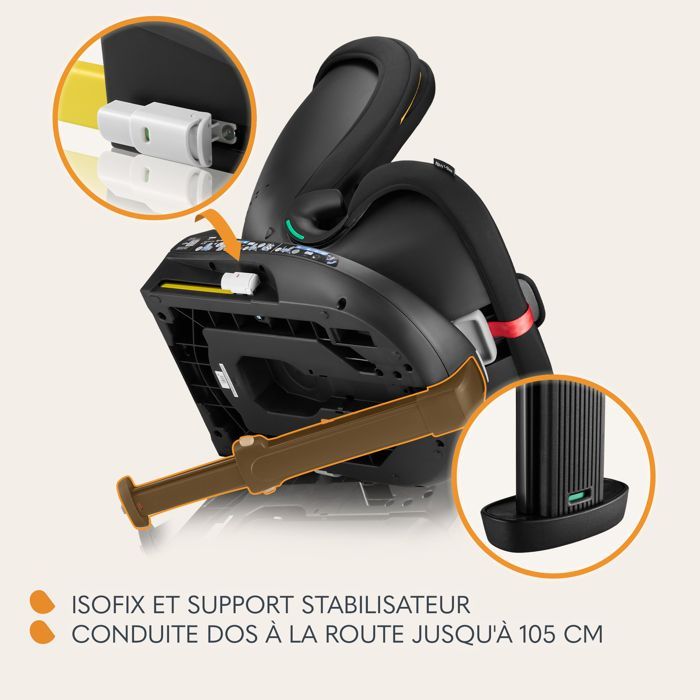 Seggiolino auto convertibile LIONELO Navy i-Size - Base girevole a 360° - 40-150 cm - ISOFIX - Gruppo 0+/1/2/3 - Rosso