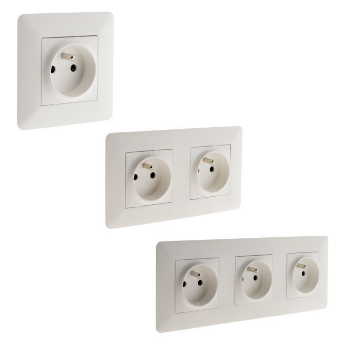 Enchufe 2P+E 16A + enchufe doble + enchufe triple - Simplea - Zenitech
