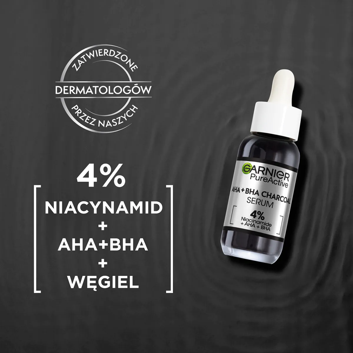 Garnier Skin Naturals Czysta Skóra Serum przeciw niedoskonałościom z Kwasem Aha, Bha i Węglem