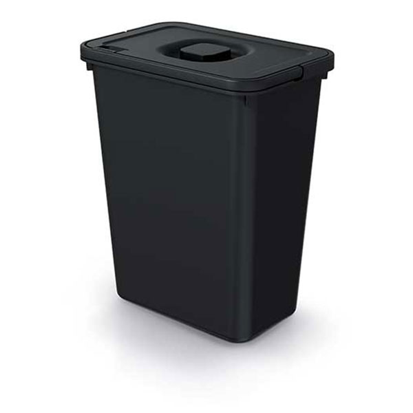Kosz na śmieci czarny z recyklingu 10l systema basica eco nks10w-s411