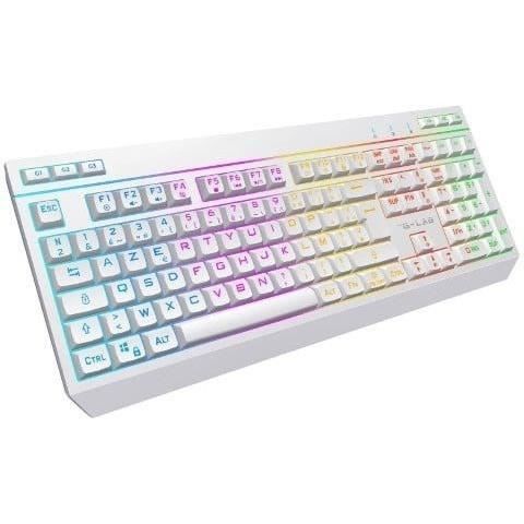 Draadloze gamingbundel - THE G-LAB - TUNGSTEN EX W COMBO - Toetsenbord + muis - 32 configureerbare macro's - WIT