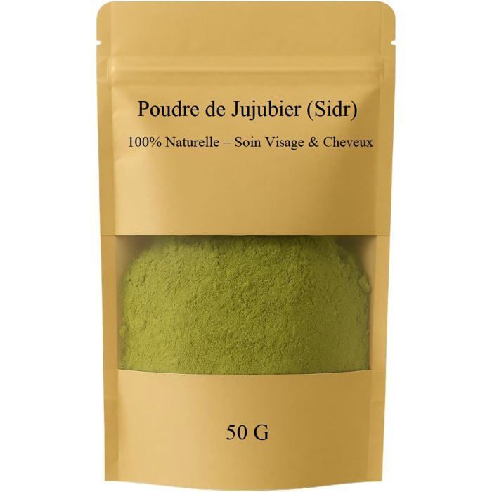 POUDRE DE SIDR DU MAROC 50g – Soin Naturel Cheveux & Visage | Shampooing Végétal & Masque Purifiant