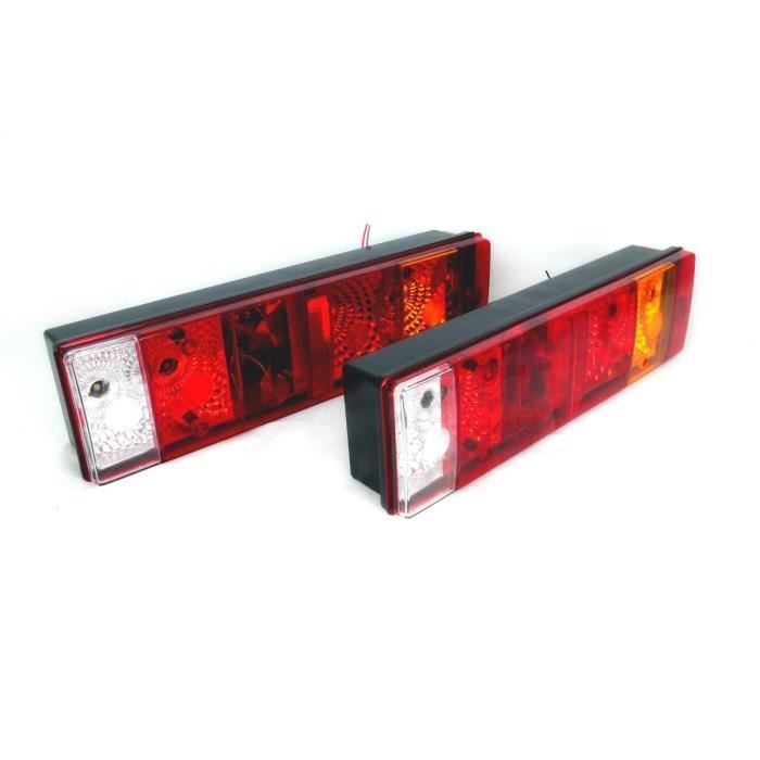 2 luces traseras de 12V/24V para chasis de autocaravana, camión, caravana, remolque, volquete, furgoneta, bombillas de 470mm.