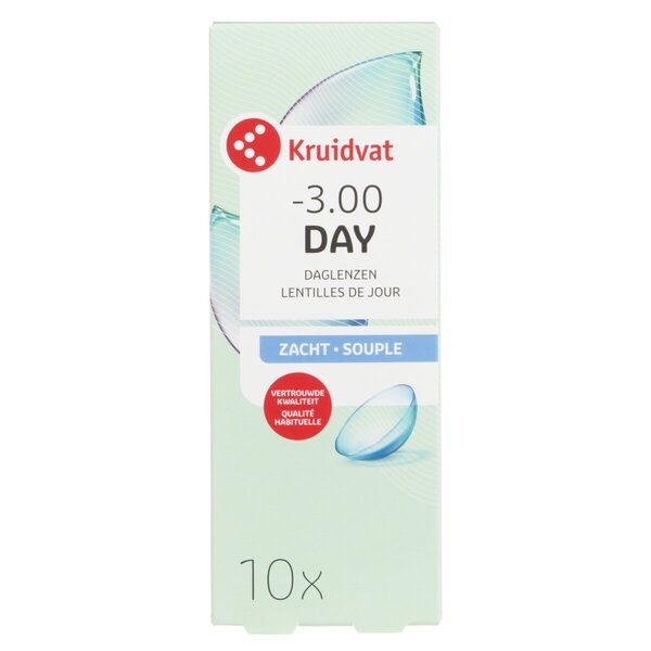 „Kruidvat Opticare“ – 3,00 ml minkšti vienos dienos kontaktiniai lęšiai<br>Medicinos prietaisas – 10 vnt.