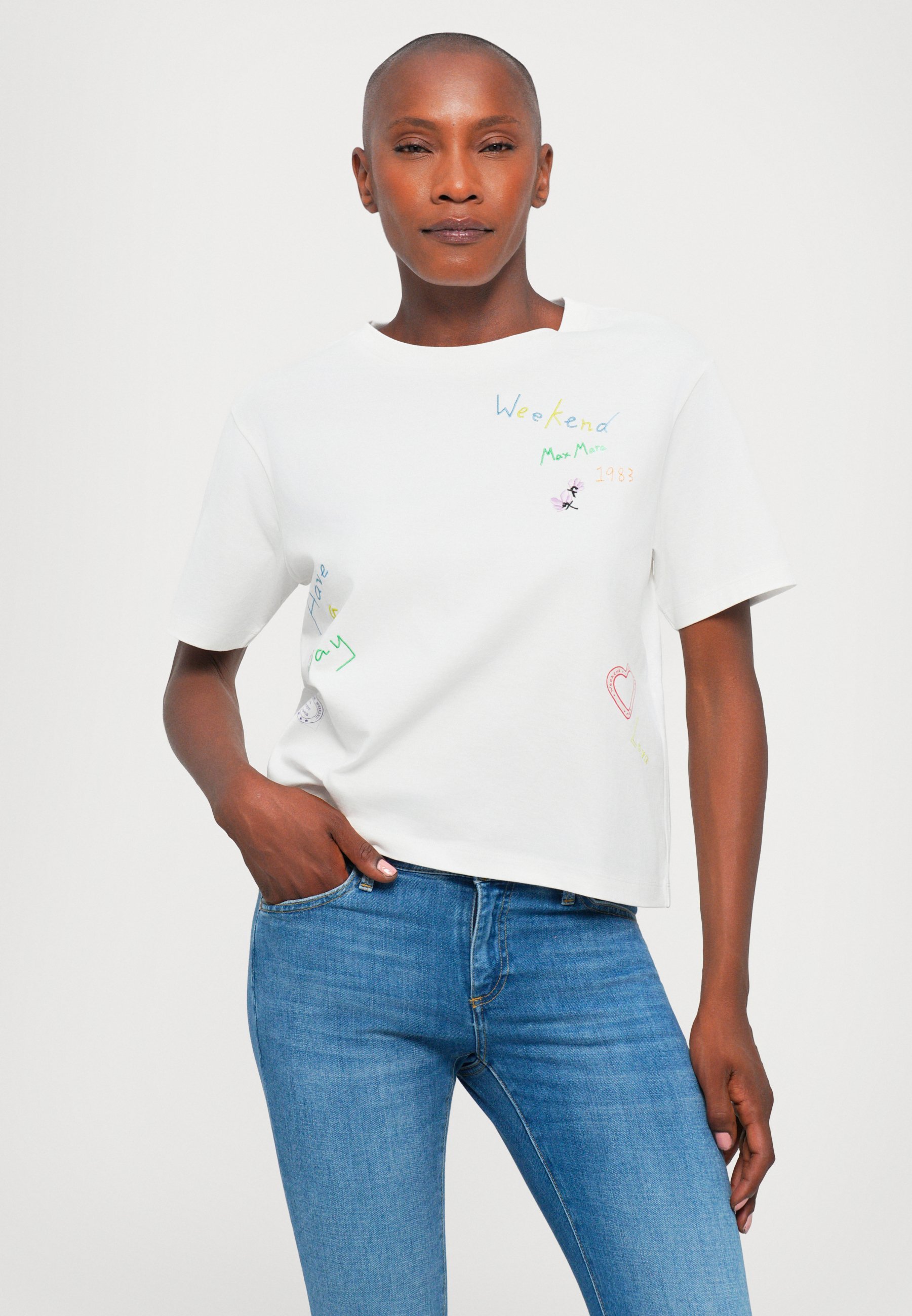 WEEKEND MaxMara ACLINE - T-shirt met print - bianco