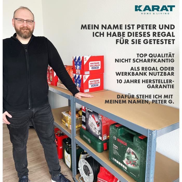 Estantería KARAT de 5 niveles - Gris antracita - Carga máxima: 1250 kg - Dimensiones: 180 x 90 x 45 cm
