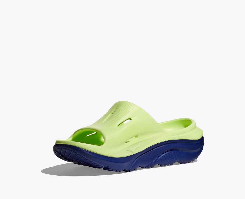 HOKA Ora Recovery Slide 3 Lattuga / Bellwether Blue