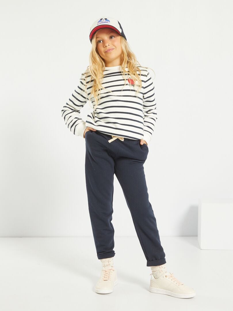 Pantalones deportivos de tejido polar con cintura elástica - azul