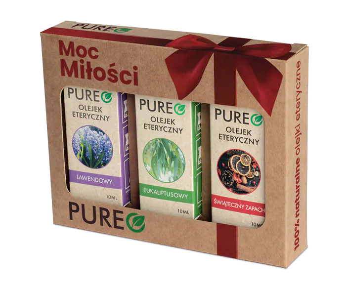 Pureo Moc Miłości Zestaw Olejków (Lawendowy+Eukaliptusowy+Świeży Zapach) 3x