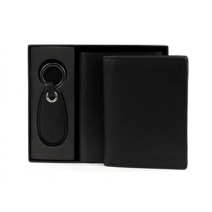 Piccola pelletteria - BRUNO BANANI - Set regalo Portafoglio alto - Pelle - Uomo - Nero