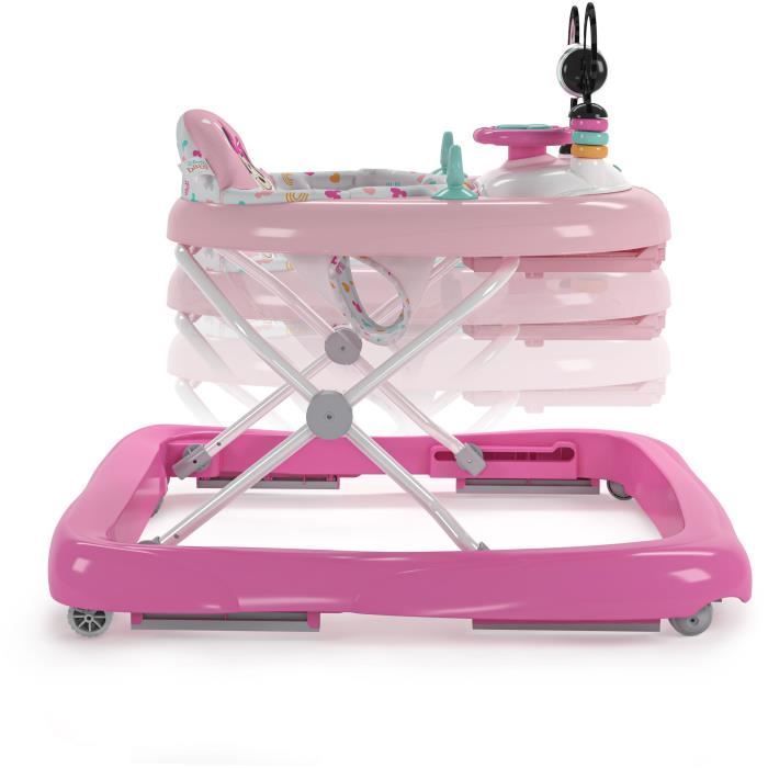 DISNEY BABY - MINNIE - 2-i-1 Konvertibel och Hopfällbar Gåstol för Flickor med Inbyggd Avtagbar Aktivitetsleksak, Babypresent