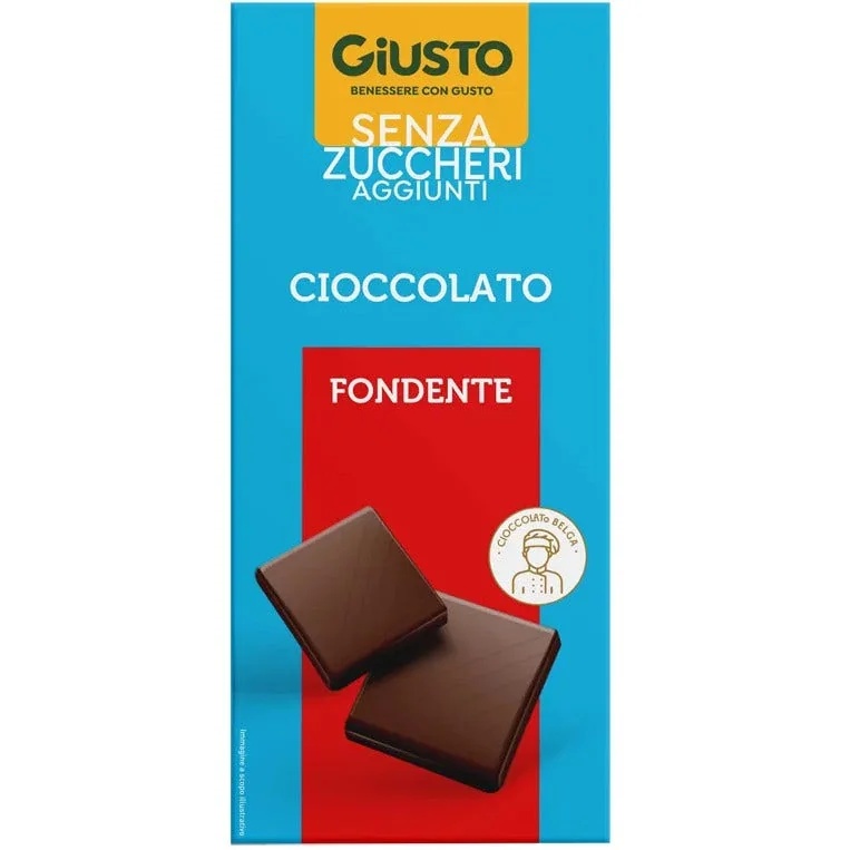 GIUSTO Giusto Zartbitterschokolade ohne Zucker 85g Genuss mit Geschmack