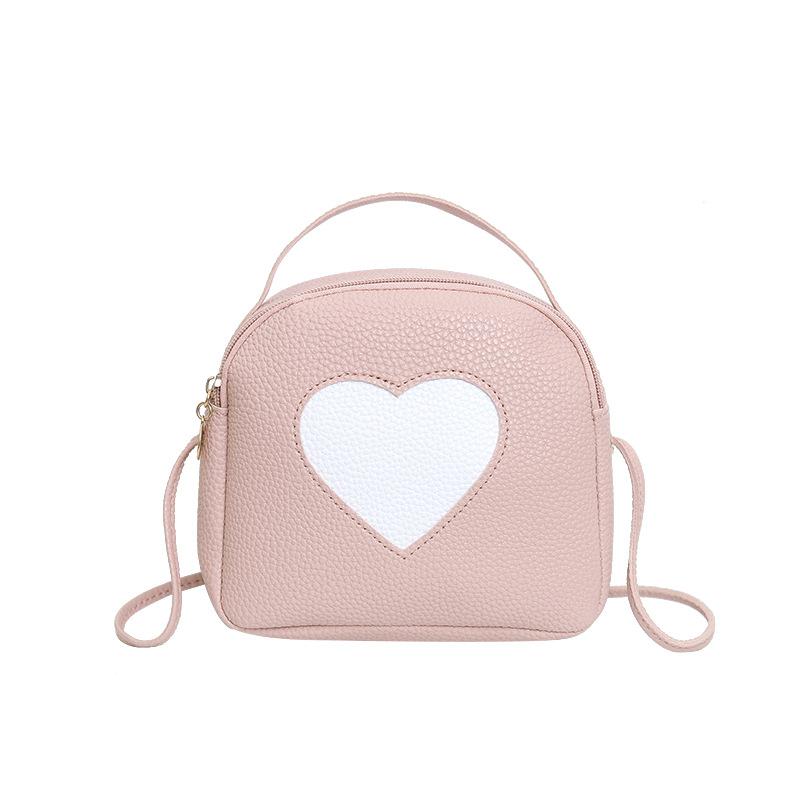 Borsa a tracolla piccola da donna Summer Lady 2020, borsa a tracolla per cellulare, cuciture a contrasto, graziosa borsa a forma di cuore per ragazze