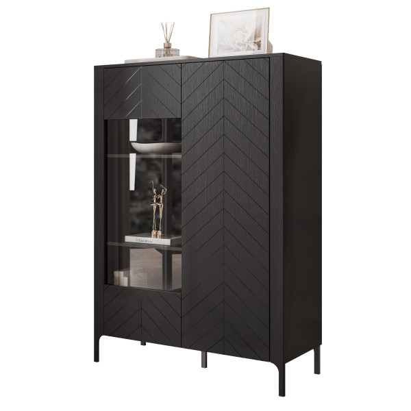 Witryna dwudrzwiowa szeroka LORIEN 103 cm czarny