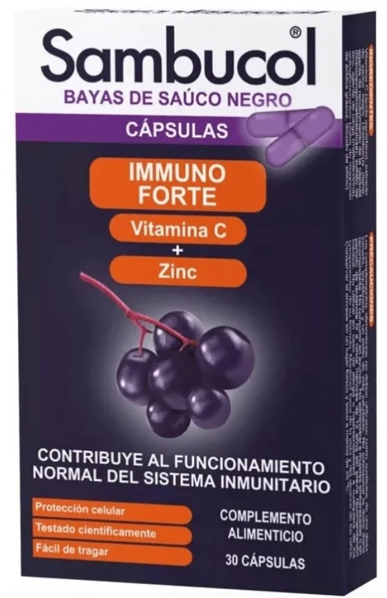 Naam: Sambucol Immunoforte 30 capsules, voedingssupplement
