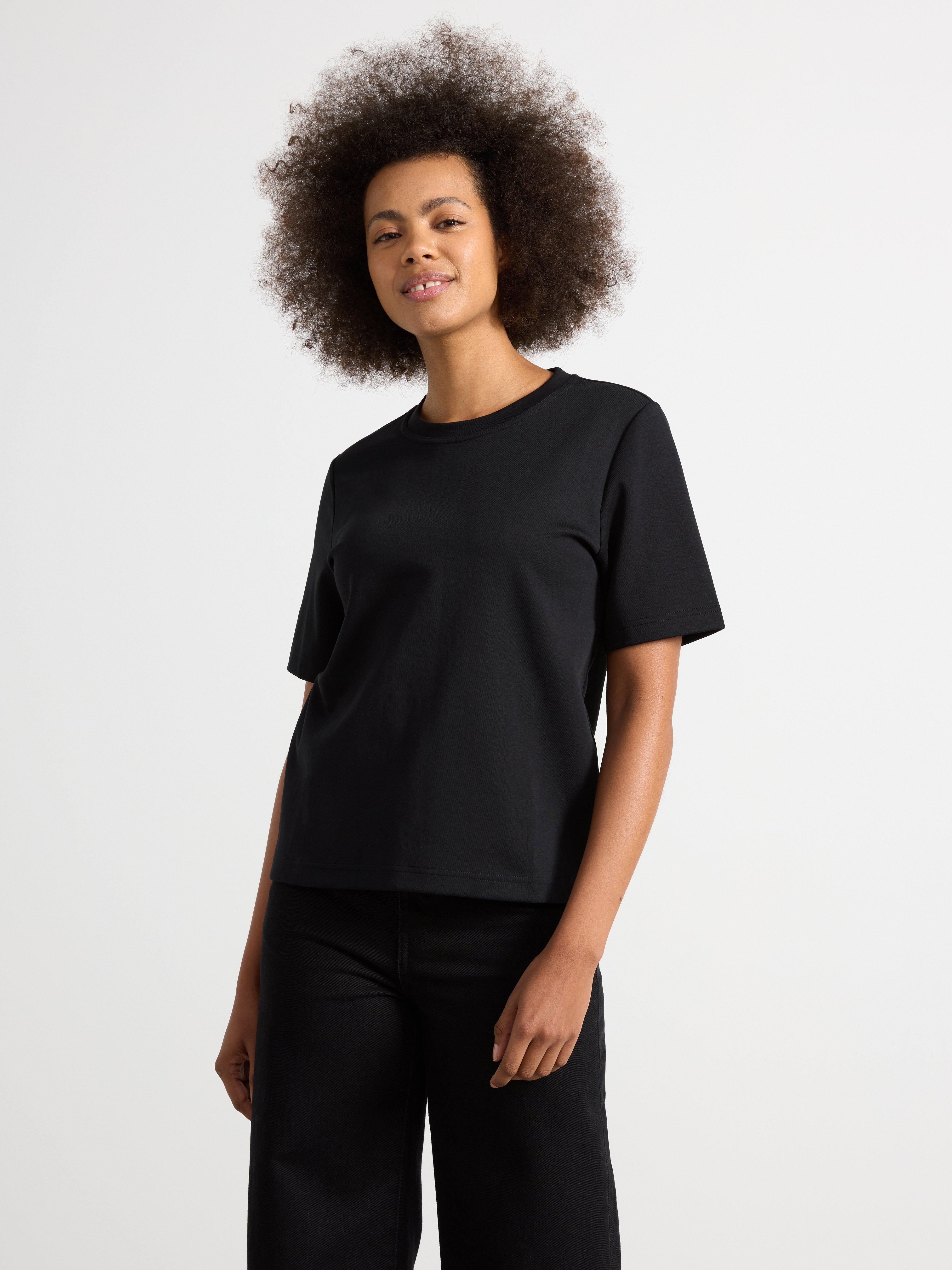 Camiseta i kraftig bomull Negro