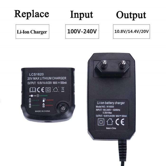 Battery charger - Black & Decker LCS1620 - 14.4V - 20V - Li-ion - 500mA