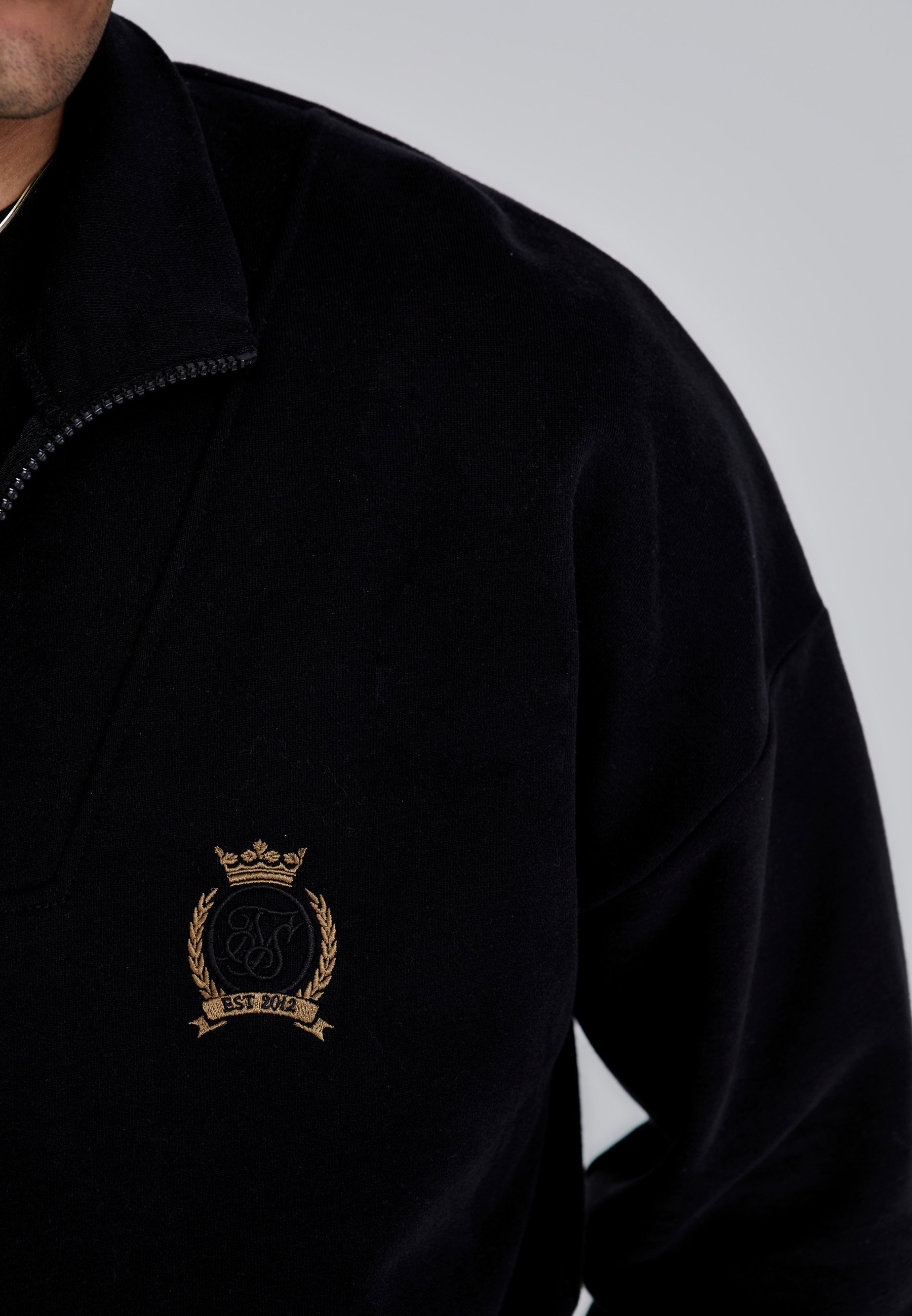 SIKSILK QUARTER ZIP - Sweatshirt - schwarz