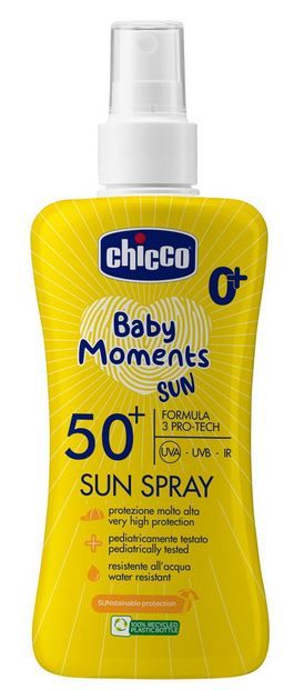 „Baby Moments“ apsauginis purškiklis nuo saulės SPF 50 Vaikų apsauga
