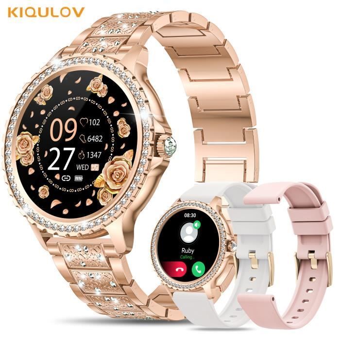 KIQULOV Montre connectée Femme Appel Bluetooth 1,32