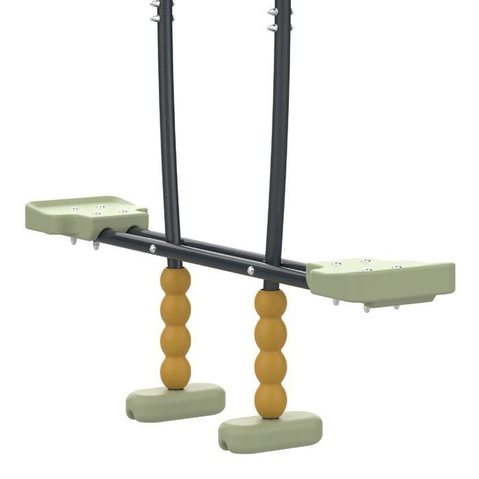BARBOUZET Houten schommelset met 2 schommels en speelhoek, H224cm