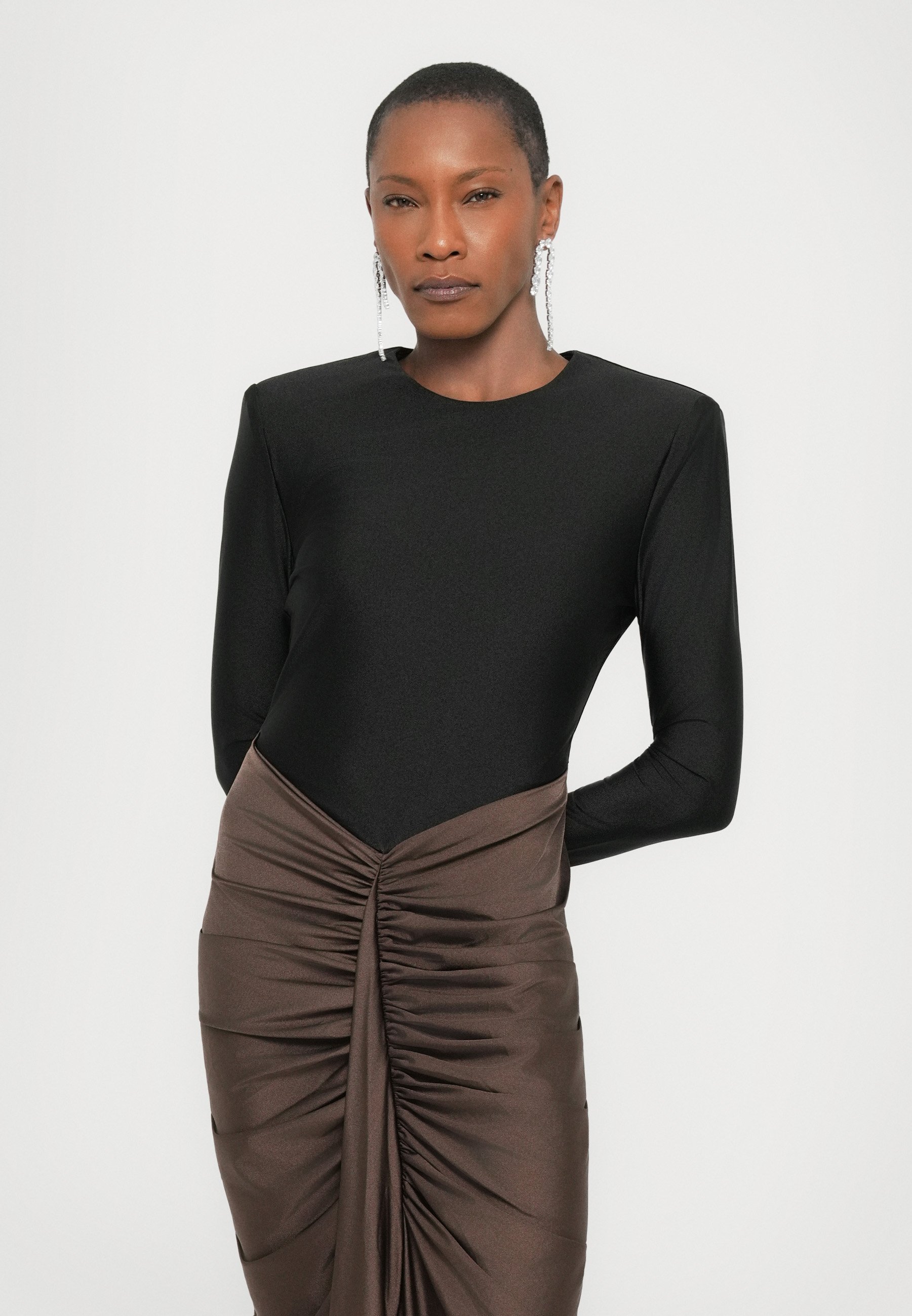 DRESSING DRESSING - Kjole - black/chocolateEt Ochs