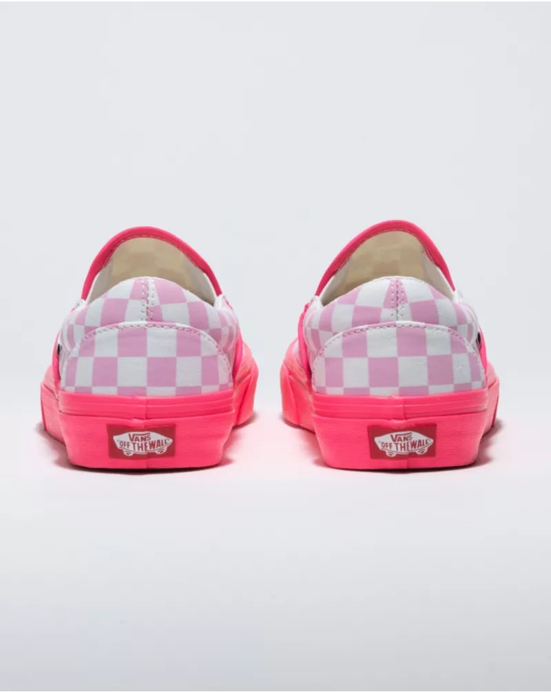 Customs Neon Pink Checkerboard Slip-On