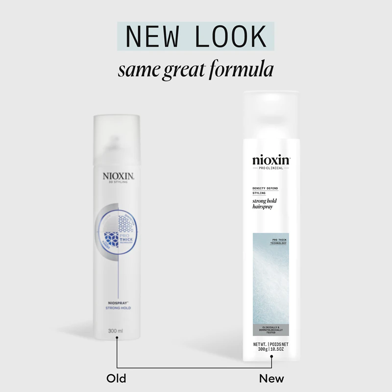 Spray de fixação forte Nioxin Density Defend Styling para um volume perfeito
